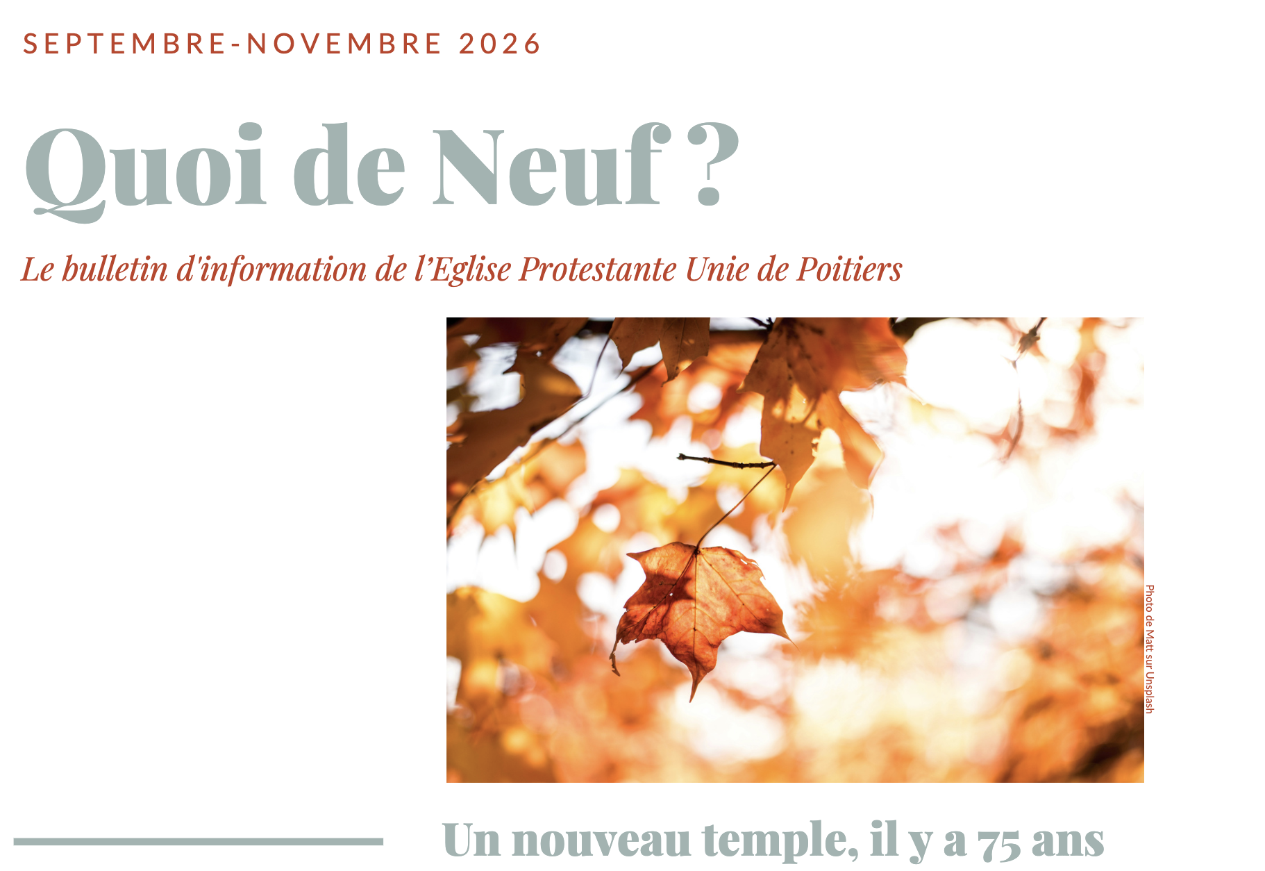 Quoi de neuf de septembre